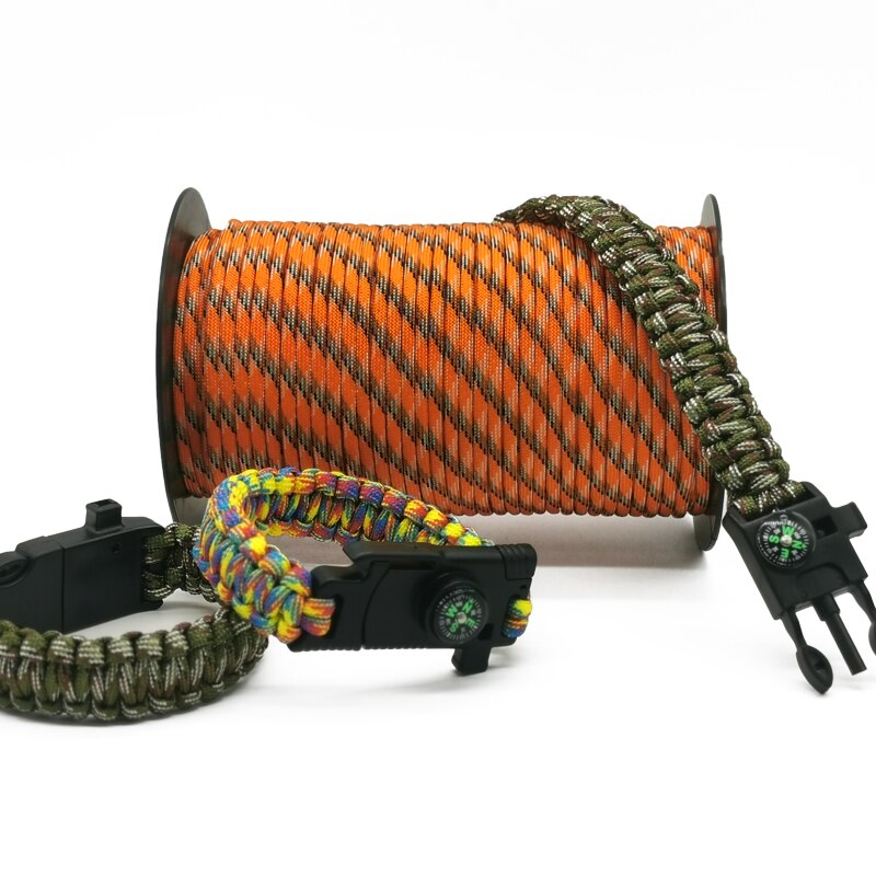 Cheap Goat Tents 100M 550 Military Standard 7 Core Paracord Rope 4mm Outdoor Parachute Cord Survival Umbrella Tent Lanyard Strap Camping hiking Paracord 